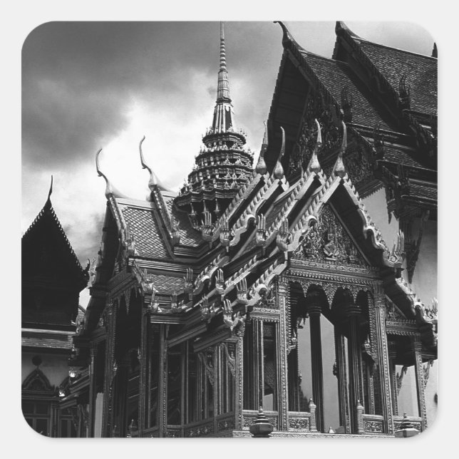 Pegatina Cuadrada La vieja Tailandia Bangkok, el grupo Dusit (Anverso)