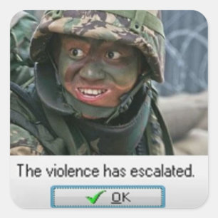 Pegatina Cuadrada La violencia se ha extendido