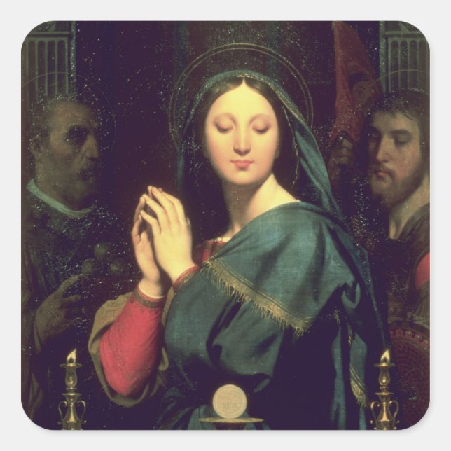 Pegatina Cuadrada La Virgen con el Anfitrión, 1841 (Anverso)
