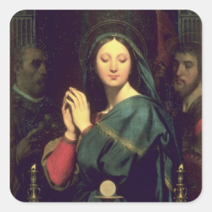Pegatina Cuadrada La Virgen con el anfitrión, 1841
