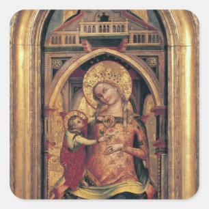 Pegatina Cuadrada La Virgen y el Niño, 1372