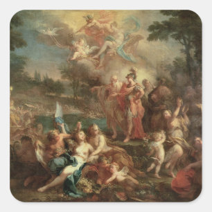 Pegatina Cuadrada La visión de Aeneas en los campos de Elysian