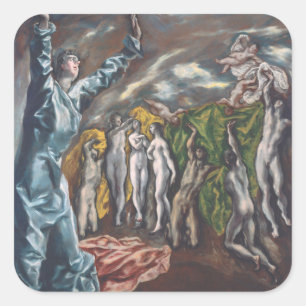 Pegatina Cuadrada La visión de San Juan