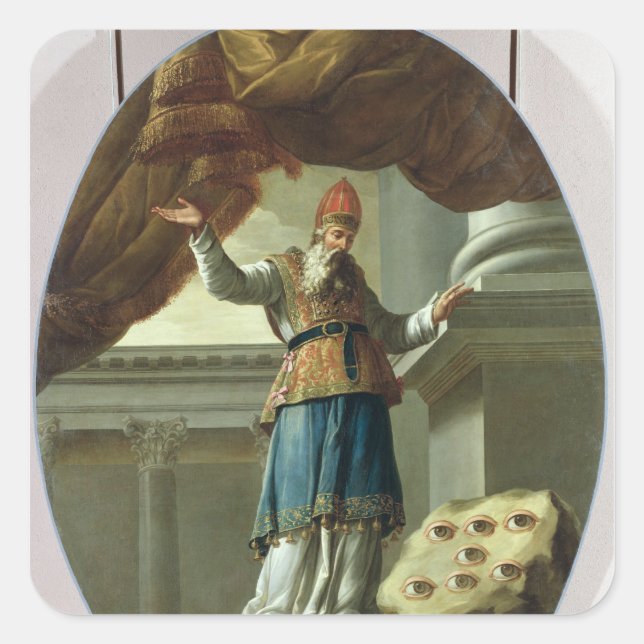 Pegatina Cuadrada La visión de Zechariah (Anverso)