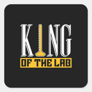 Pegatina Cuadrada Lab Tech King Del Técnico Laboratorio