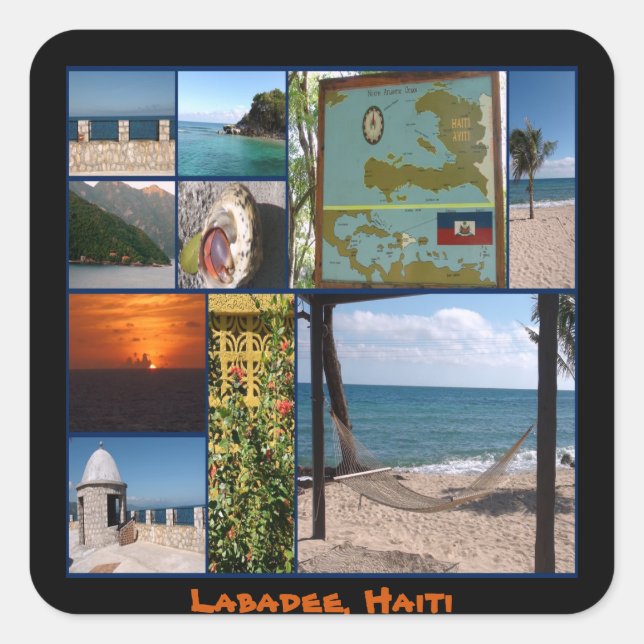 Pegatina Cuadrada Labadee, Haití (Anverso)
