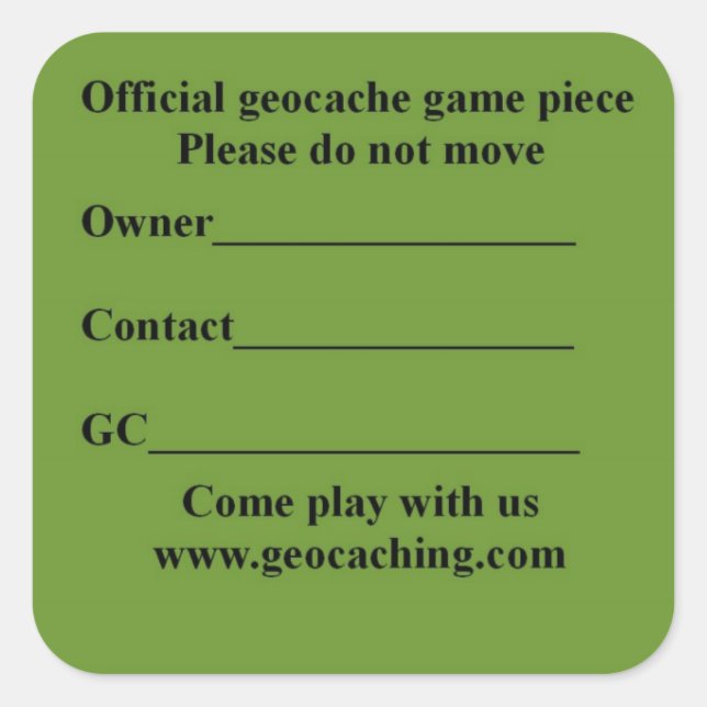 Pegatina Cuadrada Labilidad de caché cuadrada (Anverso)