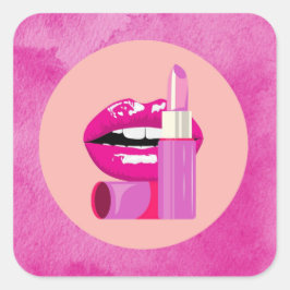Pegatina Cuadrada Labios