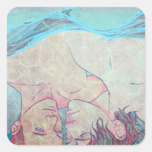 Pegatina Cuadrada Labios flojos