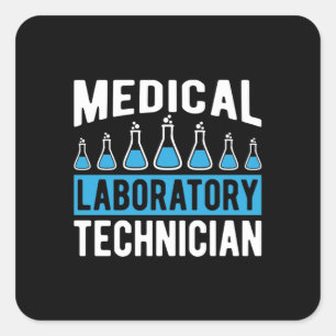 Pegatina Cuadrada Laboratorio Técnico Técnico Técnico Químico