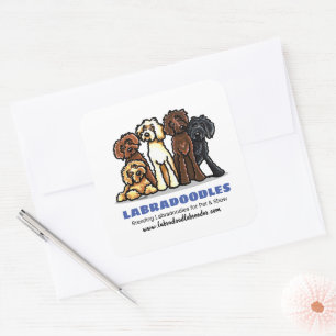 Pegatina Cuadrada Labradoodle Breeder Personalizado Marketing