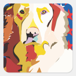 Pegatina Cuadrada labrador3