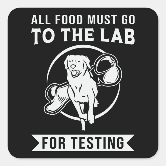 Pegatina Cuadrada Labrador El Laboratorio Para Probar El Perro Recup (Anverso)