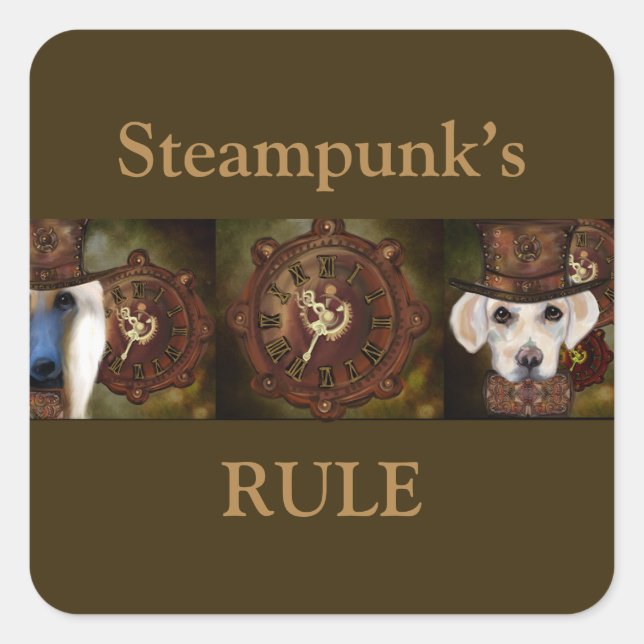 Pegatina Cuadrada Labrador Retriever (Anverso)