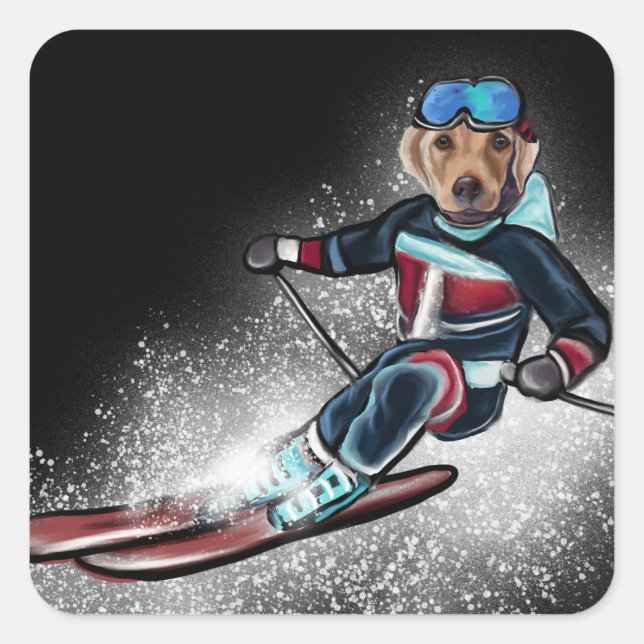 PEGATINA CUADRADA LABRADOR RETRIEVER  (Anverso)