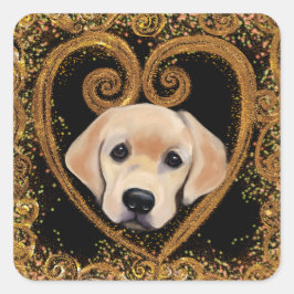 Pegatina Cuadrada Labrador Retriever