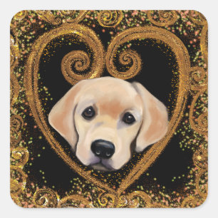 Pegatina Cuadrada Labrador Retriever