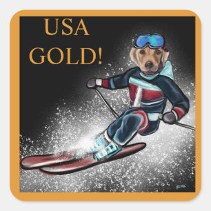 PEGATINA CUADRADA LABRADOR RETRIEVER 