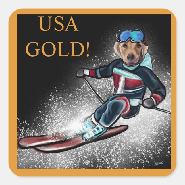 PEGATINA CUADRADA LABRADOR RETRIEVER  (Anverso)