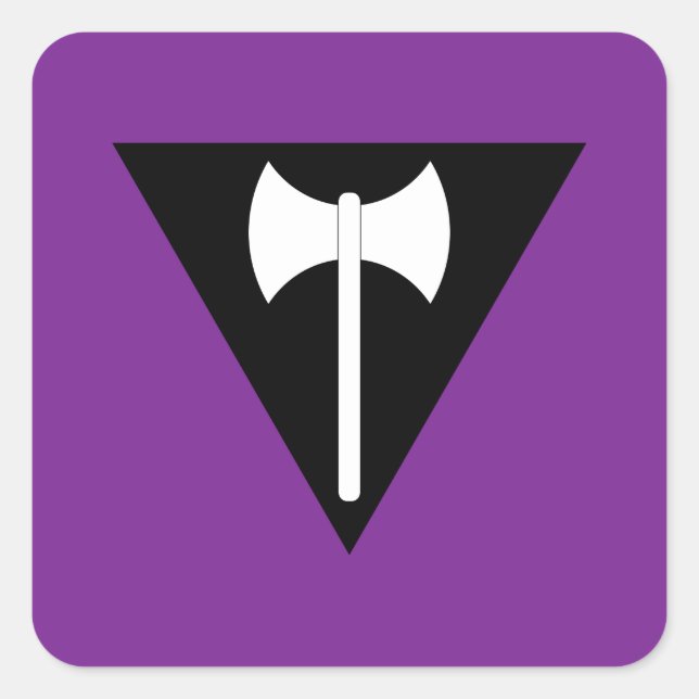 Pegatina Cuadrada Labrys Lesbian Flag  (Anverso)
