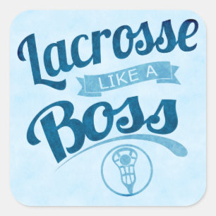 Pegatina Cuadrada lacrosse como un jefe
