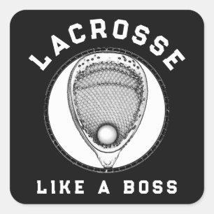 Pegatina Cuadrada Lacrosse Goalie