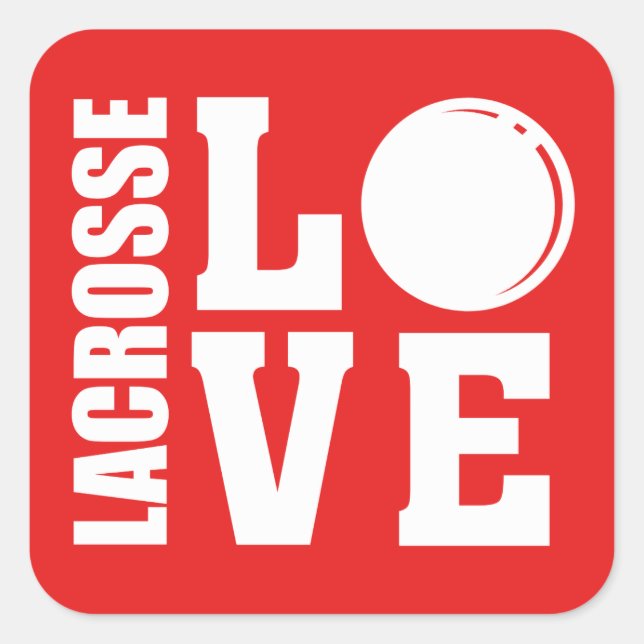 Pegatina Cuadrada Lacrosse Love (Anverso)