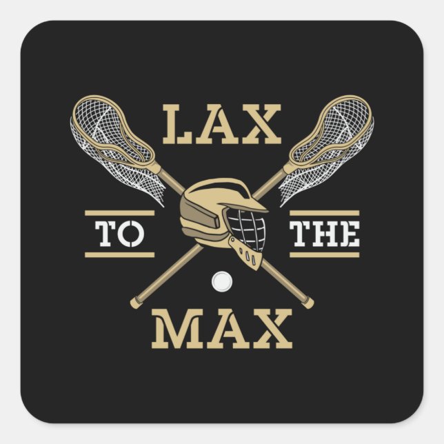 Pegatina Cuadrada Lacrosse Player Lax Al Regalo Funny Max Stick (Anverso)