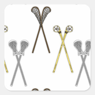 Pegatina Cuadrada Lacrosse Sticks