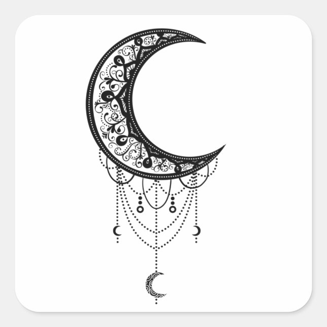 Pegatina Cuadrada Lado luminoso de la luna (Anverso)