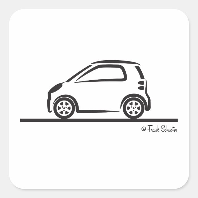 Pegatina Cuadrada Lado Smart Fortwo (Anverso)