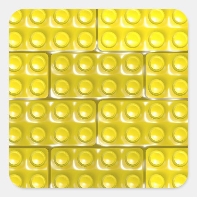 Pegatina Cuadrada Ladrillos del constructor - (Anverso)