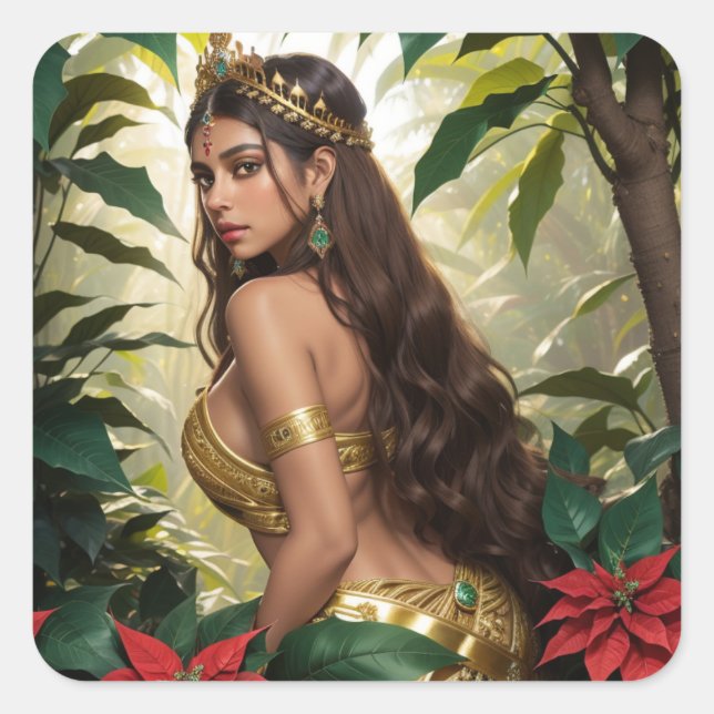 Pegatina Cuadrada Lady Absinthe (Anverso)