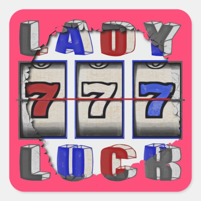 Pegatina Cuadrada Lady Luck (Anverso)