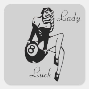 Pegatina Cuadrada Lady Luck