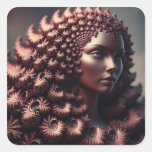 Pegatina Cuadrada Lady Newtonbrot Posando Para Portait