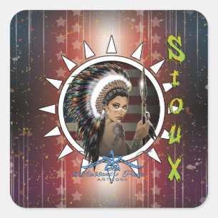 Pegatina Cuadrada Lady Sioux