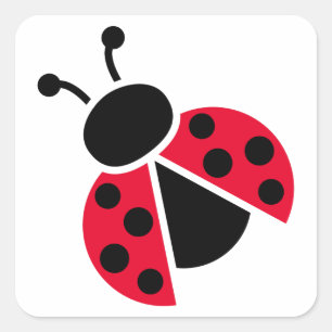 Pegatina Cuadrada Ladybug