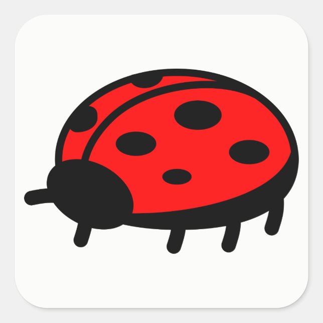 Pegatina Cuadrada Ladybug (Anverso)