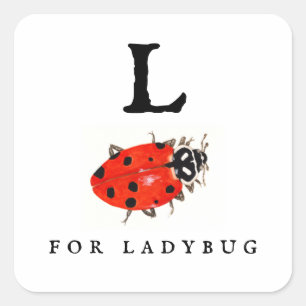 Pegatina Cuadrada Ladybug