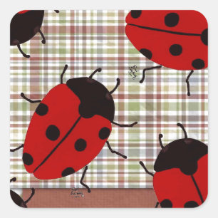PEGATINA CUADRADA LADYBUGS