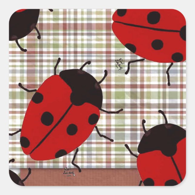 PEGATINA CUADRADA LADYBUGS (Anverso)