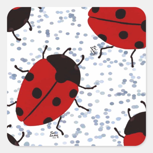 PEGATINA CUADRADA LADYBUGS (Anverso)