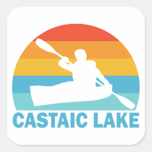 Pegatina Cuadrada Lago Castaic California Kayak
