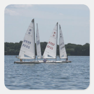 Pegatina Cuadrada Lago Harriet Sailboat