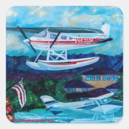 Pegatina Cuadrada Lago Hood, Anchorage, Alaska