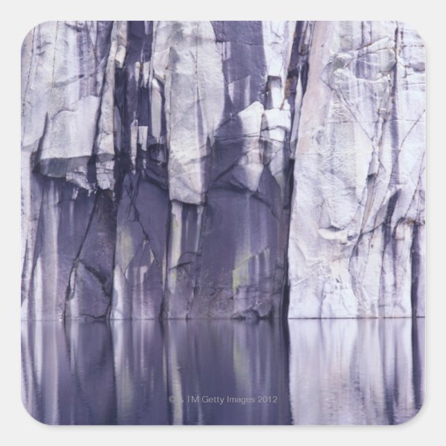 Pegatina Cuadrada Lago Kaweah Gap y Precipice, Sequoia National (Anverso)