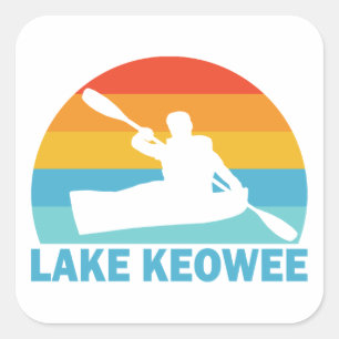 Pegatina Cuadrada Lago Keowee Carolina del Sur Kayak