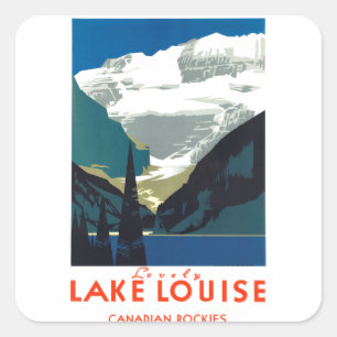 Pegatina Cuadrada Lago Louise Canadian Rockies Canadá