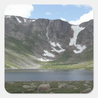 Pegatina Cuadrada Lago Mountain en el Monte Evans en Colorado